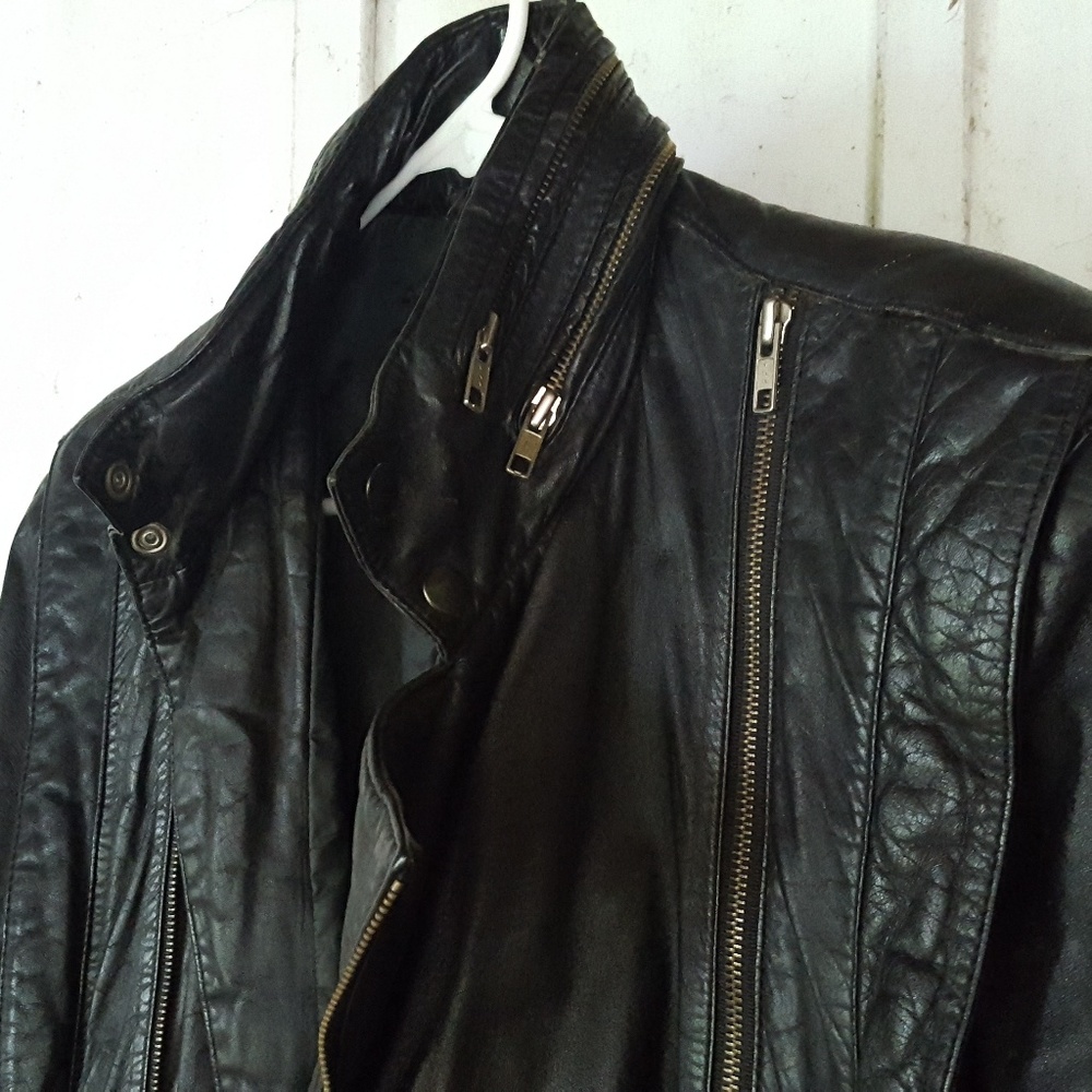 🚫SOLD🚫 80s Leather Jacket Moto Biker Motorcycle - Picture 3 of 8